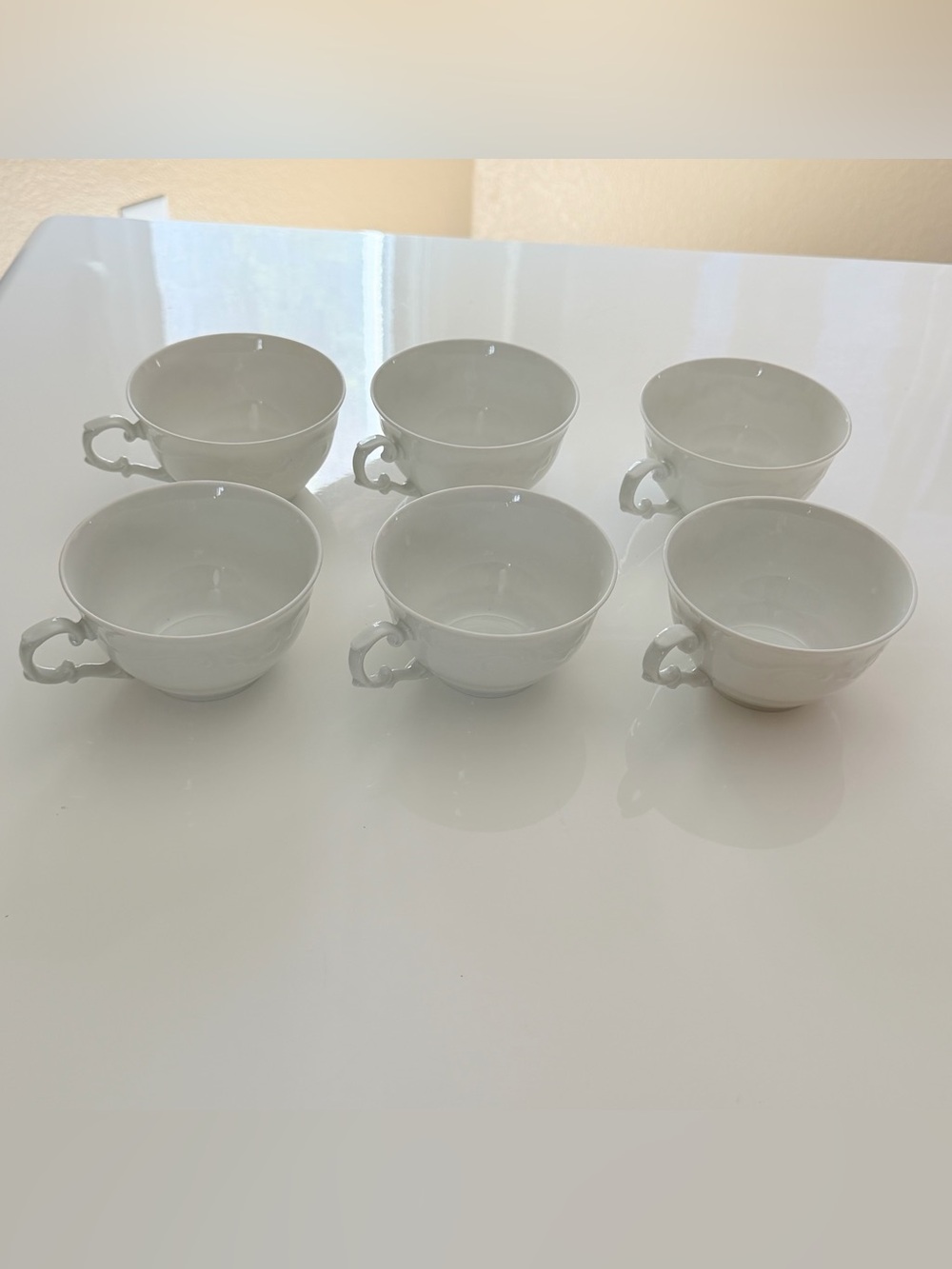 VINTAGE SCHUMANN ARZBERG BAVARIA GERMANY PATTERN-WHITE ELEGANCE Set of 6 cups
